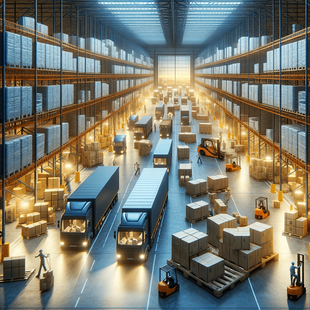 Eficiencia logística en almacén con tarimas Xalostoc. Comercio electrónico, producto en el mundo. | Tarimas Xalostoc.