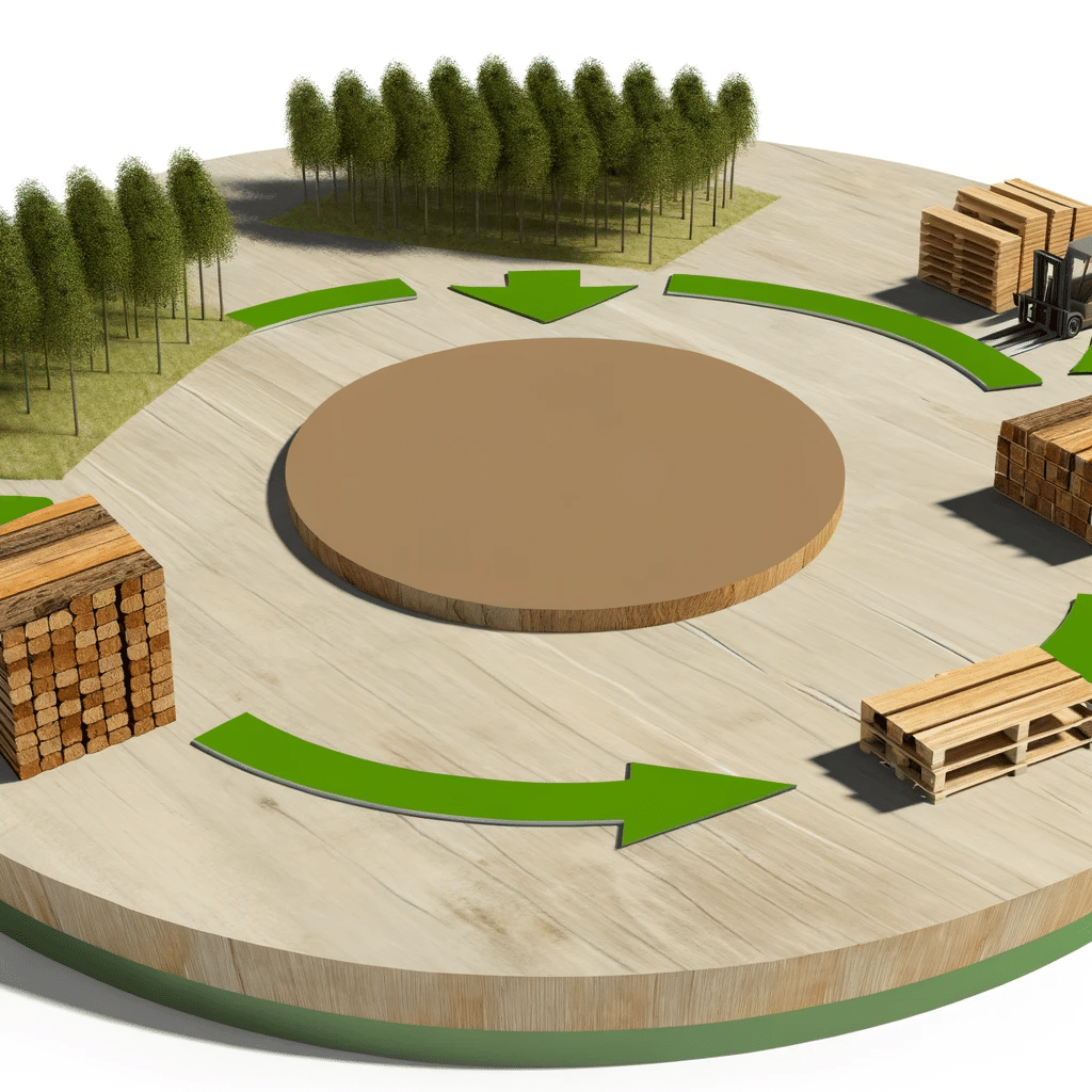 Ciclo de vida sostenible de tarimas de madera. Epd Industria recurso renovable de plástico ciclo de vida renta | Tarimas Xalostoc.