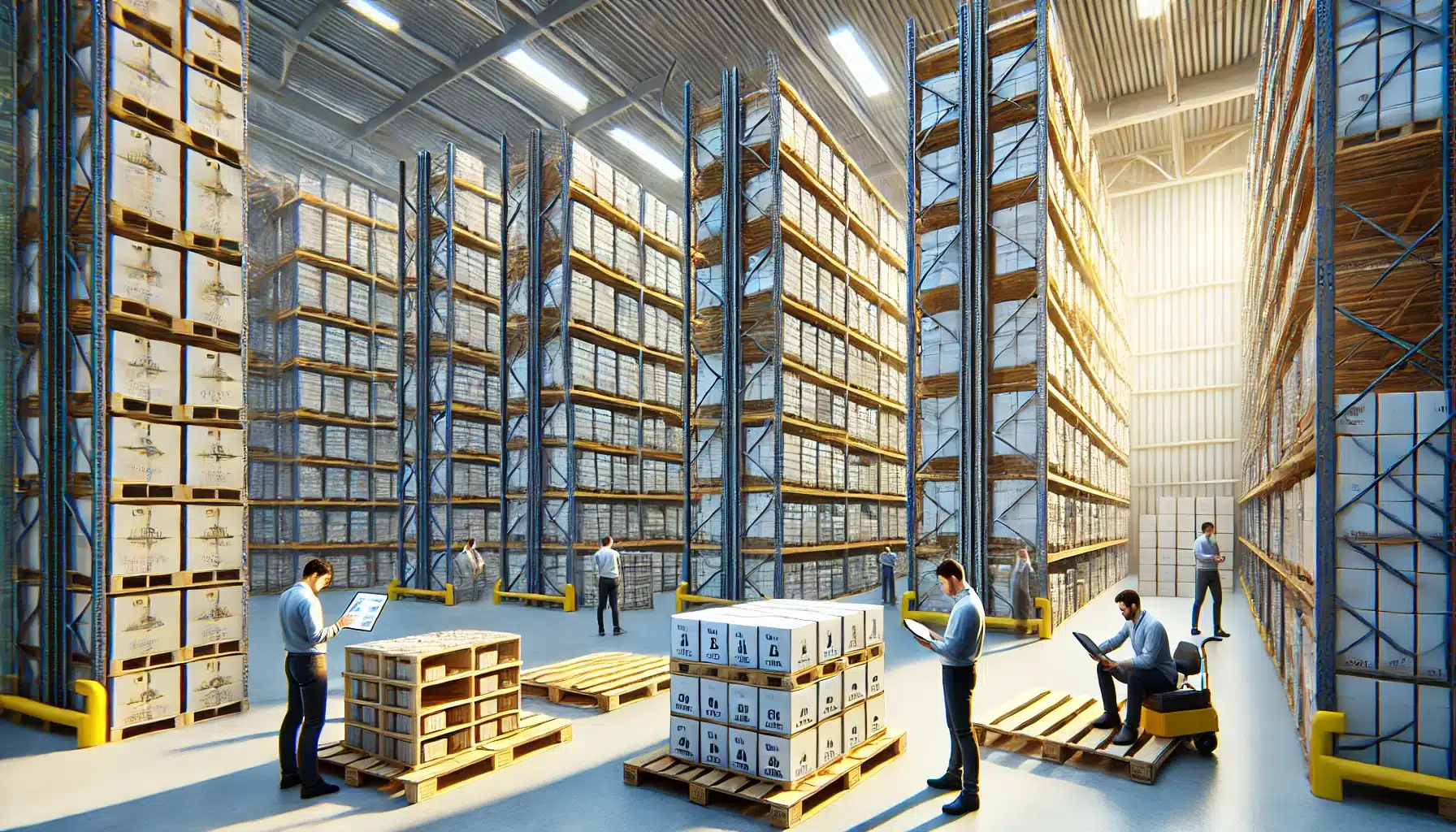 Optimización del espacio en almacén con tarima personalizadas y almacenamiento vertical. Rack racks palets sistemas cadena de suministro madera estanterías mercancías logística contenedores manera palet pallets medidas niveles plataformas traslado | Tarimas Xalostoc.