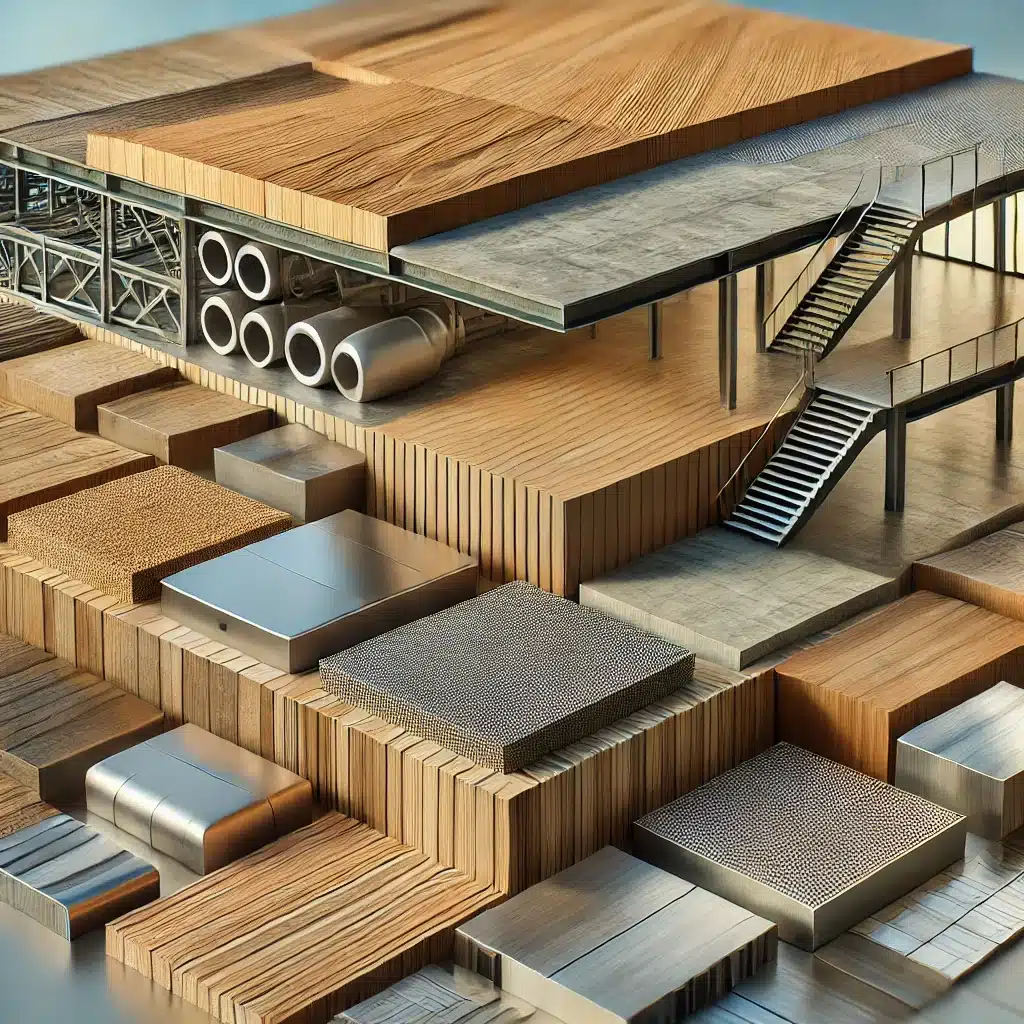 Distintos materiales para tarimas: madera, metal, plataformas modulares y compuestos. | Tarimas Xalostoc