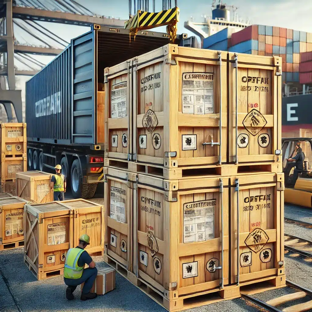 Inspección de cajas de madera certificadas en puerto | Tarimas Xalostoc