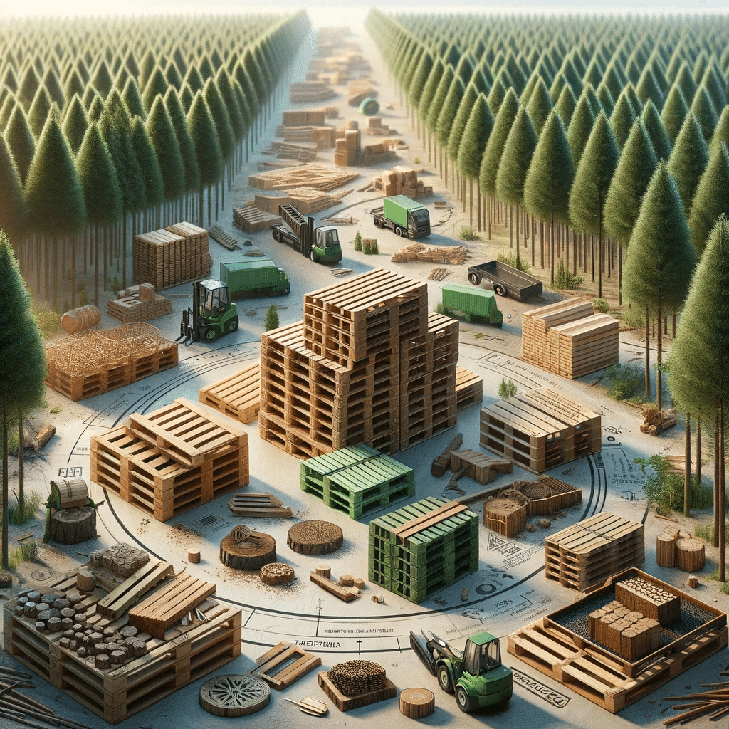 Pallets de madera en bosque sostenible. Epd Cómo las tarimas de madera promueven la sustentabilidad en la cadena de suministro. Huella de carbono | Tarimas Xalostoc.