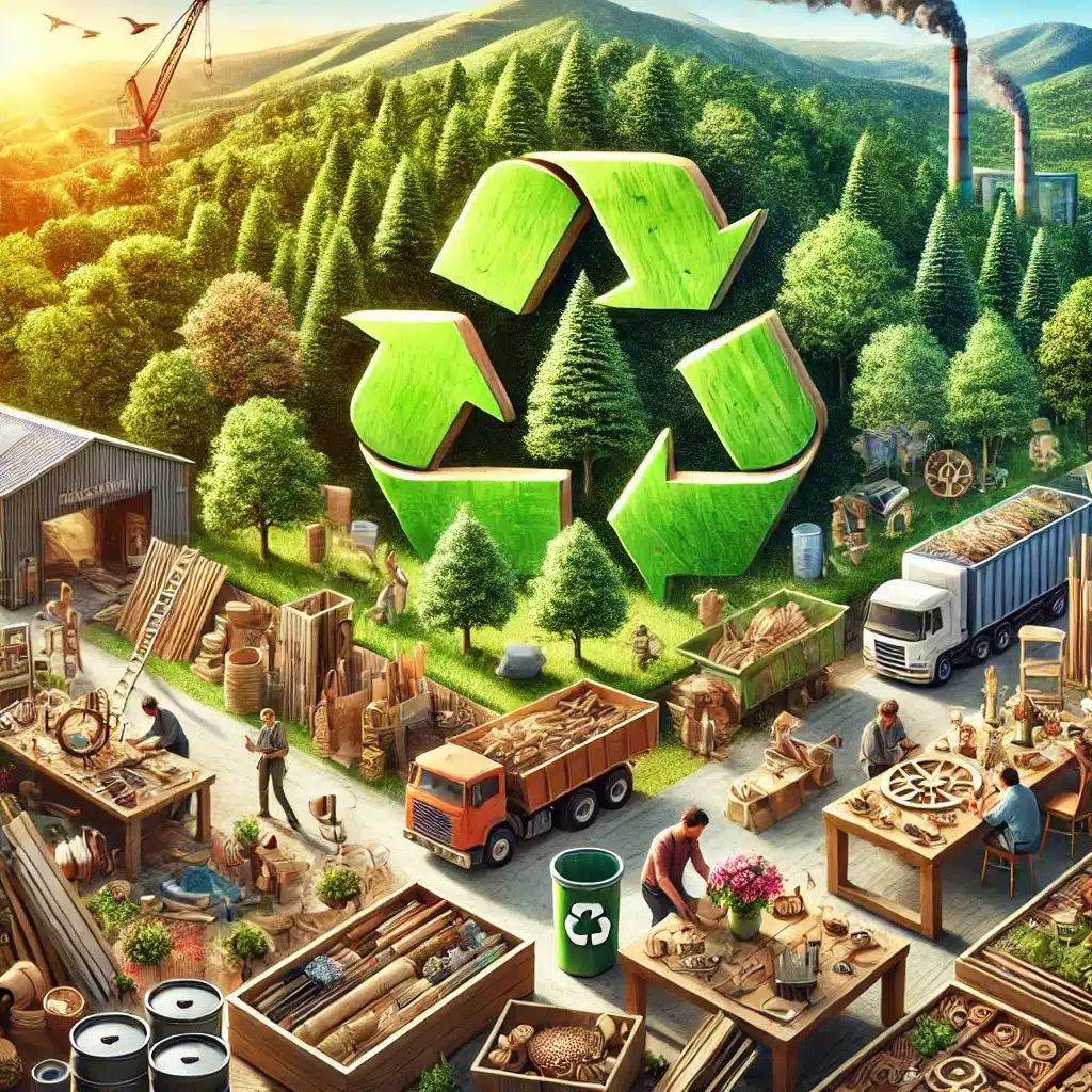 Reciclaje de maderas con bosque, centro de reciclaje y proyectos creativos DIY | Tarimas Xalostoc