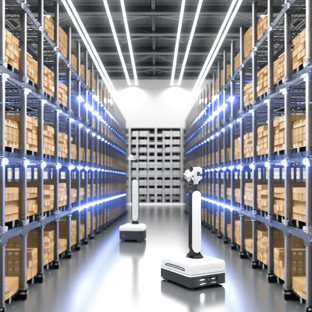 Almacén moderno con robots y sistema ASRS de tarimas y racks | Tarimas Xalostoc.